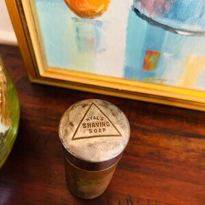 Rare Vintage 1930 Nyal Shaving Soap Memorabilia Brass Metal Retro Bathroom Decor